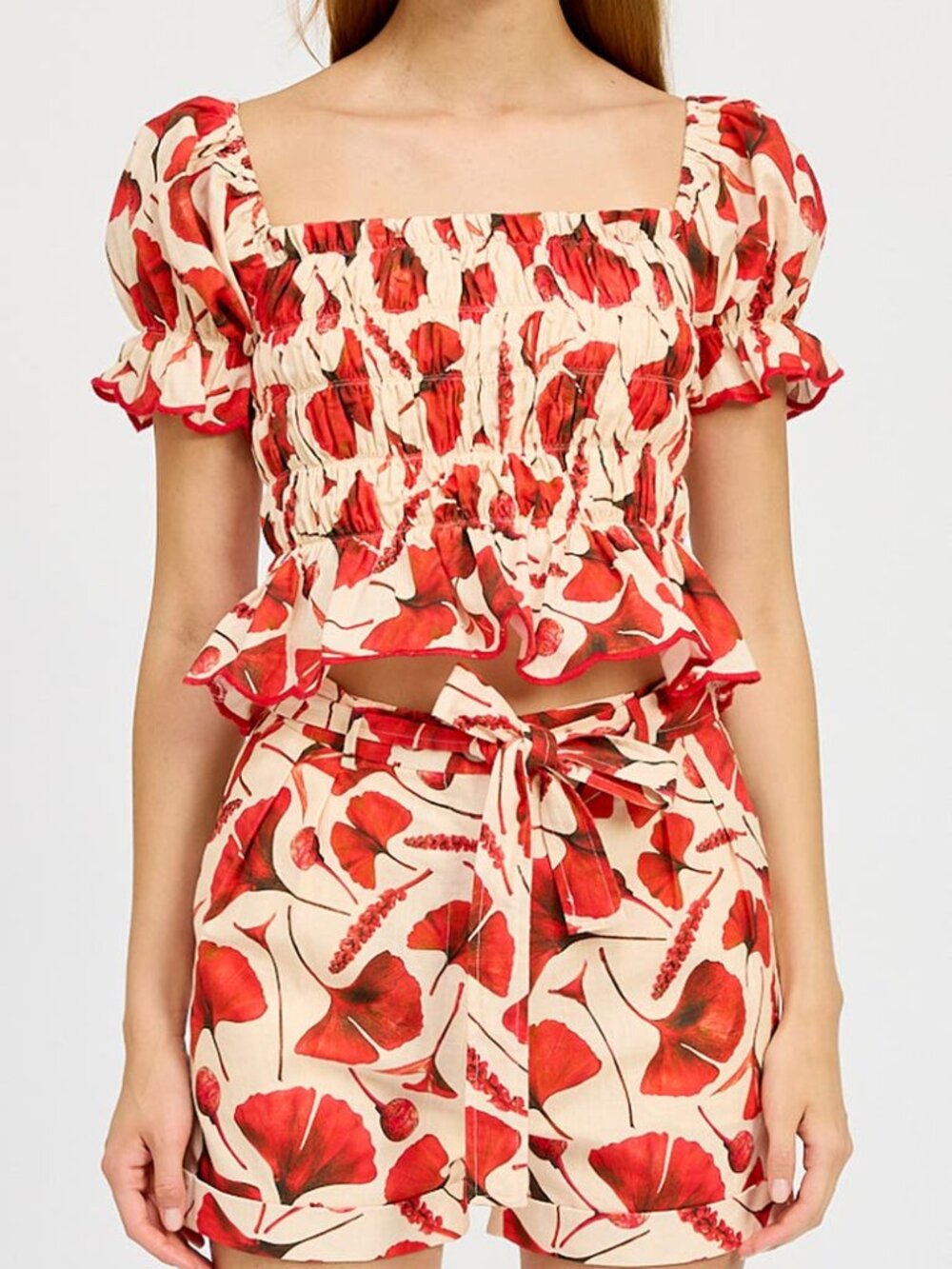 En Saison Josie Top and Belted Shorts Set $194 Size Small - Picture 2 of 11